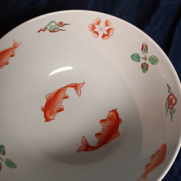 VTG Andrea By Sadek Chinese Porcelain Fish Themed Punch